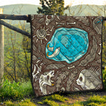 Frozen Mammoth And Fossil Print Quilt