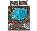 Frozen Mammoth And Fossil Print Quilt Bed Set