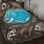 Frozen Mammoth And Fossil Print Quilt Bed Set