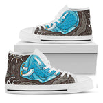 Frozen Mammoth And Fossil Print White High Top Shoes