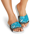 Frozen Mammoth And Fossil Print White Slide Sandals