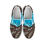Frozen Mammoth And Fossil Print White Slip On Shoes
