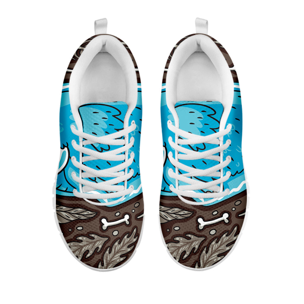 Frozen Mammoth And Fossil Print White Sneakers