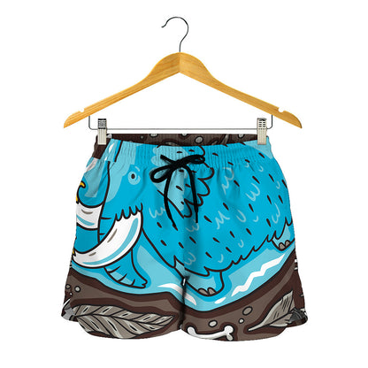 Frozen Mammoth And Fossil Print Women's Shorts