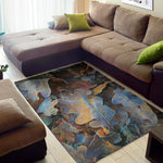 Frozen Oak leaf Print Area Rug