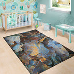Frozen Oak leaf Print Area Rug