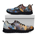 Frozen Oak leaf Print Black Running Shoes
