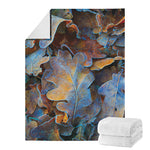 Frozen Oak leaf Print Blanket