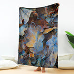 Frozen Oak leaf Print Blanket