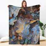 Frozen Oak leaf Print Blanket