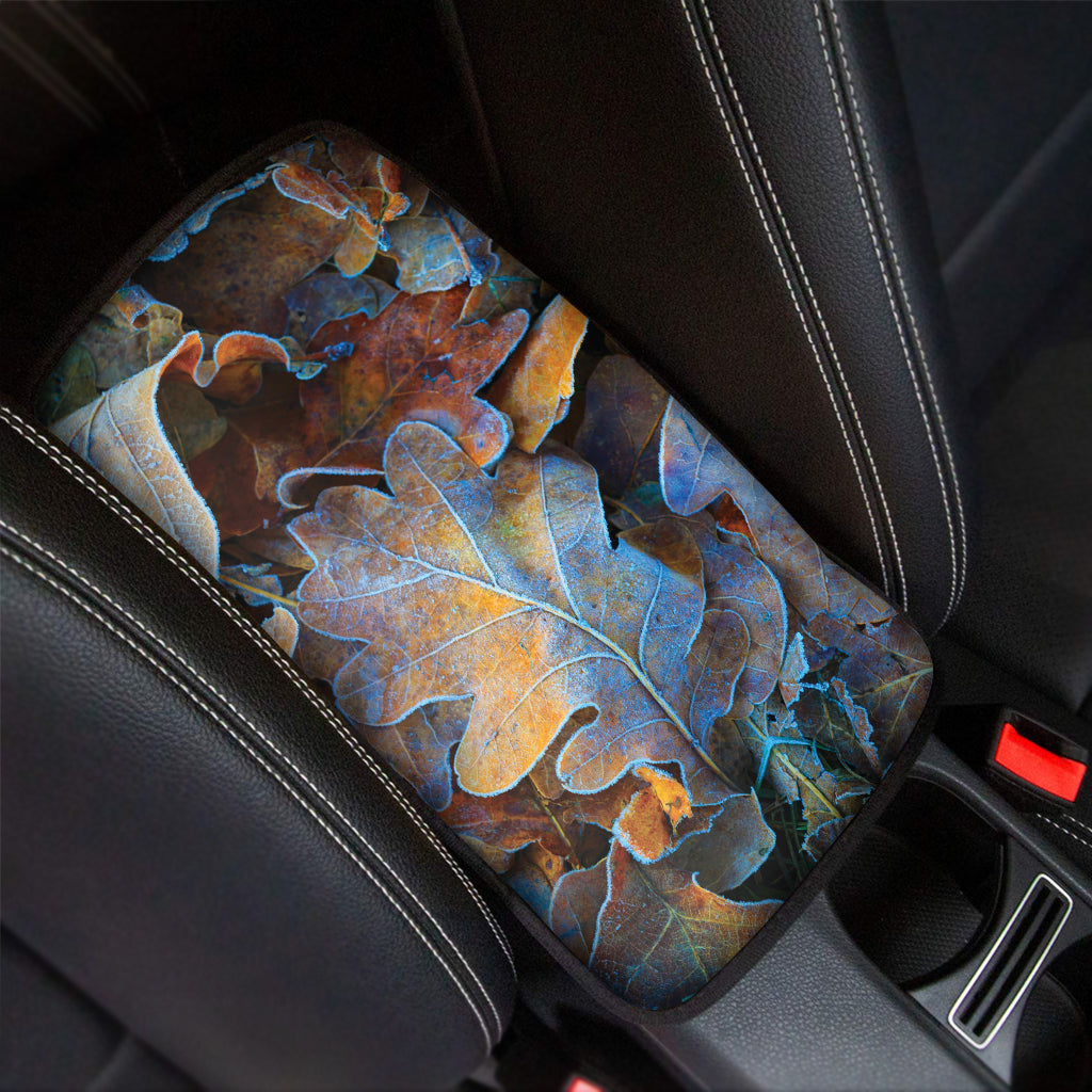 Frozen Oak leaf Print Car Center Console Cover