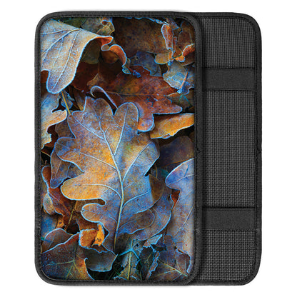 Frozen Oak leaf Print Car Center Console Cover