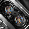 Frozen Oak leaf Print Car Coasters