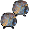 Frozen Oak leaf Print Car Headrest Covers