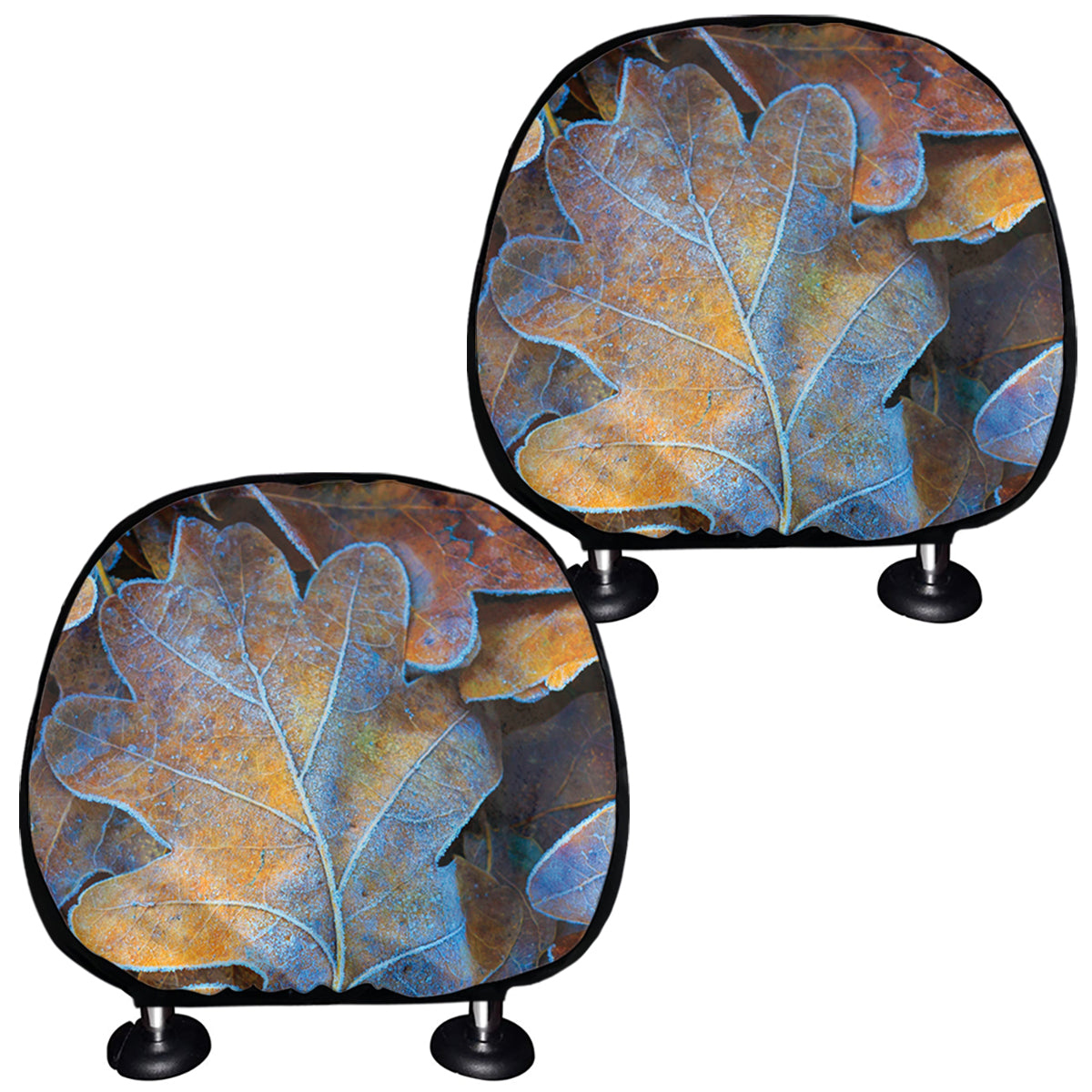Frozen Oak leaf Print Car Headrest Covers