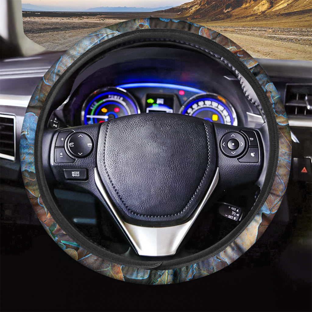 Frozen Oak leaf Print Car Steering Wheel Cover