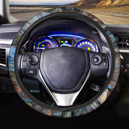 Frozen Oak leaf Print Car Steering Wheel Cover