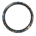 Frozen Oak leaf Print Car Steering Wheel Cover