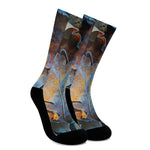 Frozen Oak leaf Print Crew Socks