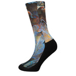 Frozen Oak leaf Print Crew Socks