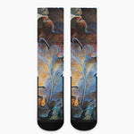 Frozen Oak leaf Print Crew Socks