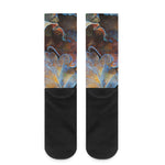 Frozen Oak leaf Print Crew Socks