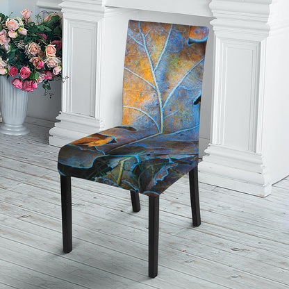 Frozen Oak leaf Print Dining Chair Slipcover