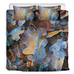 Frozen Oak leaf Print Duvet Cover Bedding Set