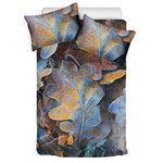 Frozen Oak leaf Print Duvet Cover Bedding Set