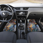 Frozen Oak leaf Print Front and Back Car Floor Mats