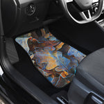 Frozen Oak leaf Print Front and Back Car Floor Mats
