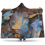 Frozen Oak leaf Print Hooded Blanket