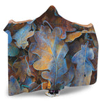 Frozen Oak leaf Print Hooded Blanket