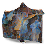 Frozen Oak leaf Print Hooded Blanket