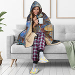 Frozen Oak leaf Print Hooded Blanket