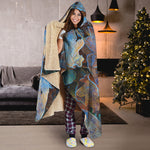 Frozen Oak leaf Print Hooded Blanket