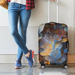 Frozen Oak leaf Print Luggage Cover