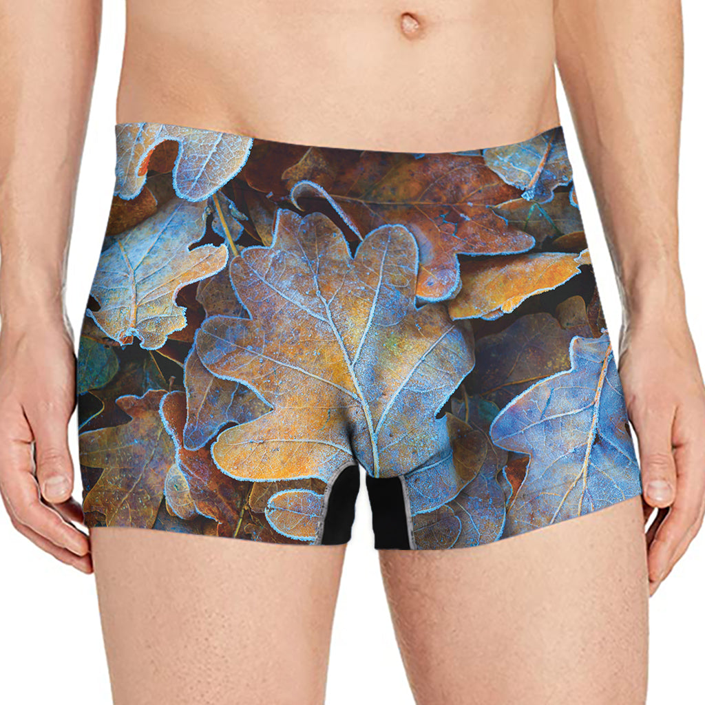 Frozen Oak leaf Print Men's Boxer Briefs