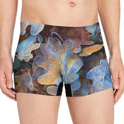 Frozen Oak leaf Print Men's Boxer Briefs
