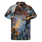 Frozen Oak leaf Print Men's Short Sleeve Shirt