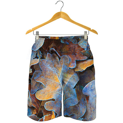 Frozen Oak leaf Print Men's Shorts