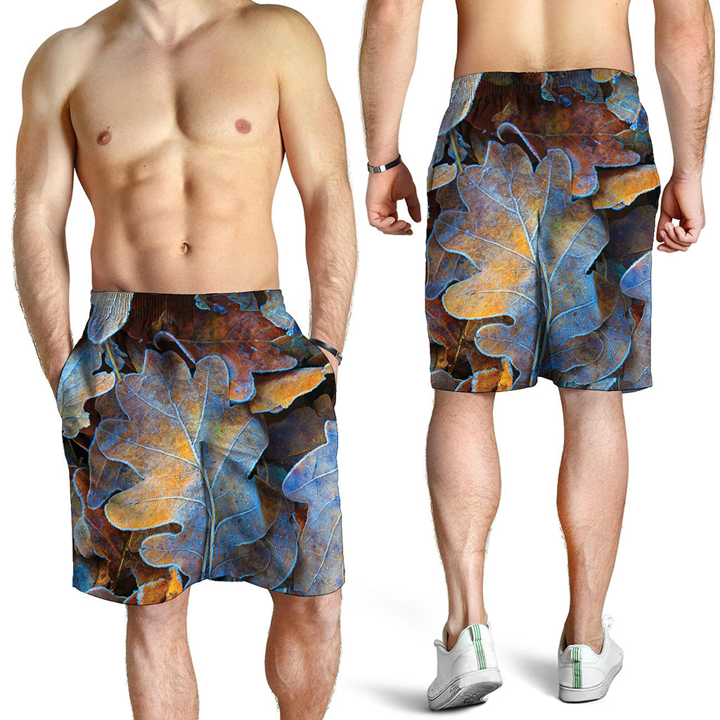 Frozen Oak leaf Print Men's Shorts