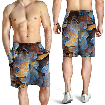 Frozen Oak leaf Print Men's Shorts