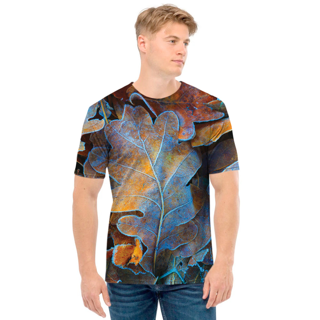 Frozen Oak leaf Print Men's T-Shirt