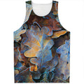 Frozen Oak leaf Print Men's Tank Top