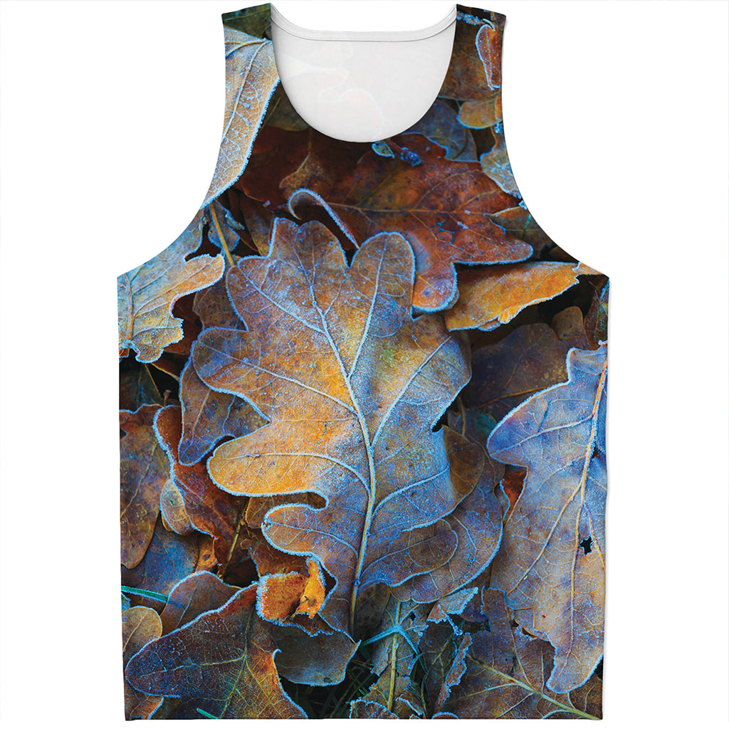 Frozen Oak leaf Print Men's Tank Top