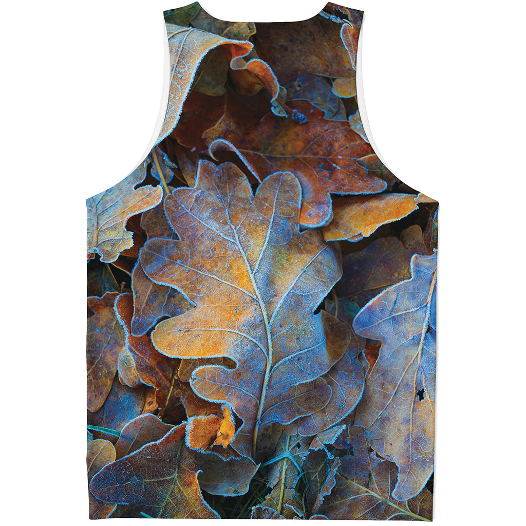 Frozen Oak leaf Print Men's Tank Top