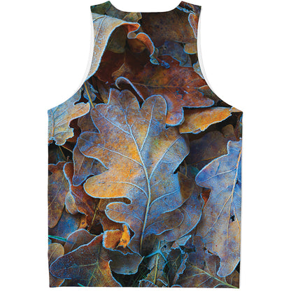 Frozen Oak leaf Print Men's Tank Top