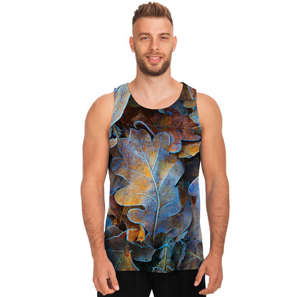 Frozen Oak leaf Print Men's Tank Top