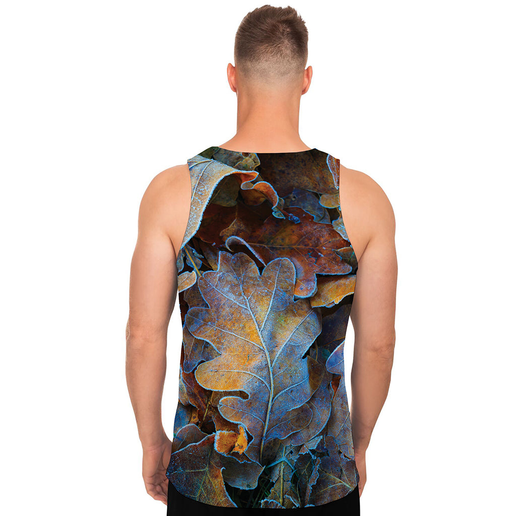 Frozen Oak leaf Print Men's Tank Top